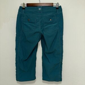 Kuhl‎ Cargo Capri Pants Womens 2 Teal Green Mid Rise Hiking Outdoors
